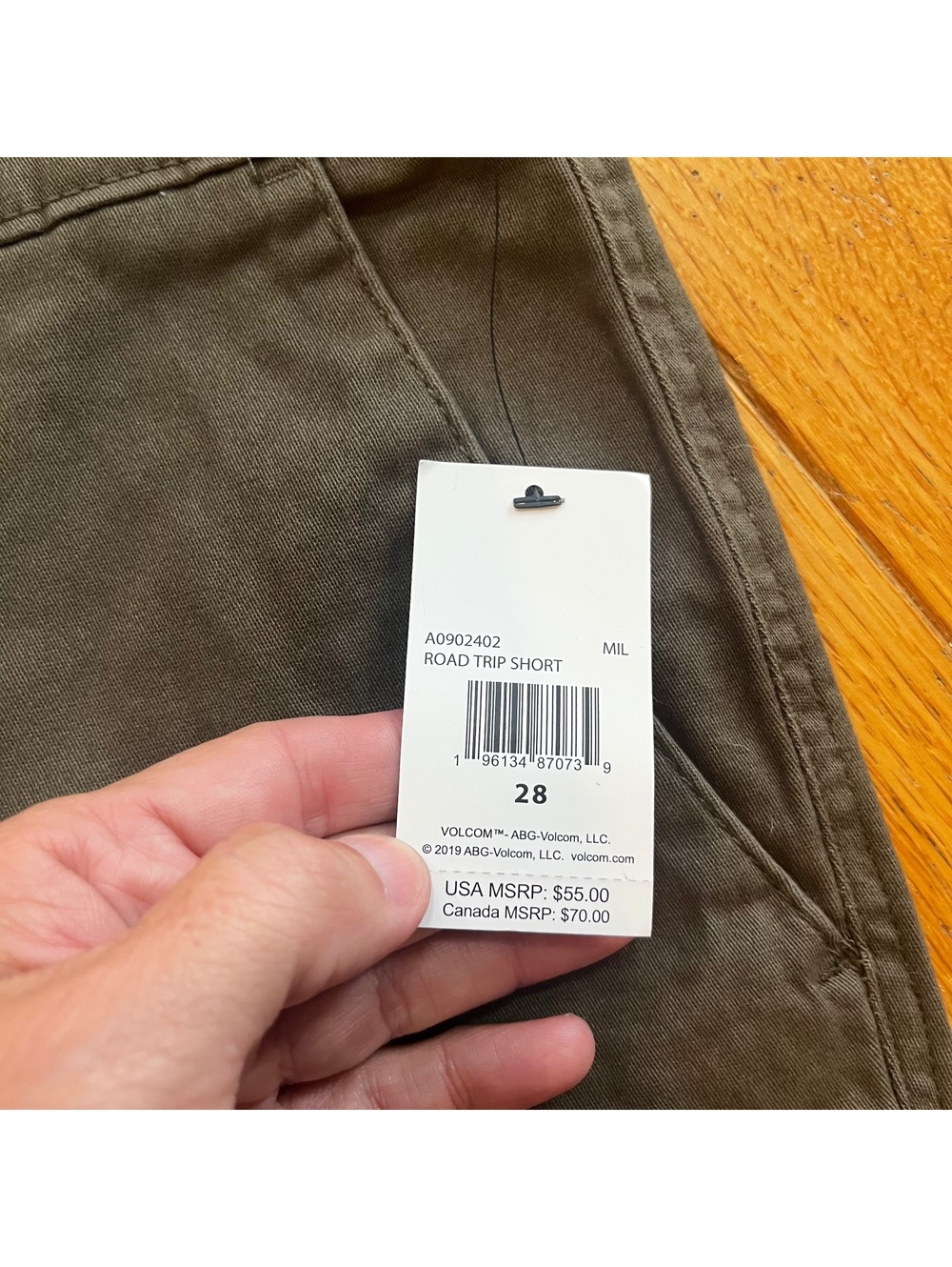 Volcom Road Trip Men's Shorts Size 28 Military Green - Picture 3 of 7
